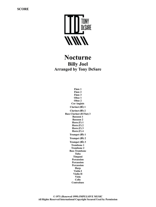 Nocturne (Arr. Tony DeSare) - Billy Joel (Full Orchestra)
