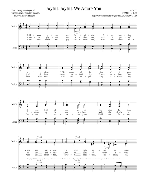 Joyful, Joyful, We Adore Thee - Henry Van Dyke