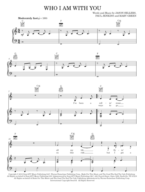 Who i am with you - Chris Young (Piano-Vocal-Guitar)