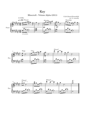 Key C418 (Minecraft) Full Transcription Sheet Music for Piano ...