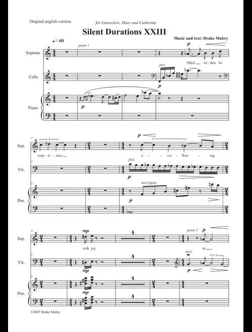 Silent Durations XXIII (a Zen experience) - Drake Mabry (Small Ensemble)