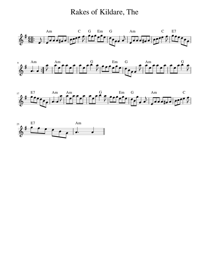 The Rakes of Kildare piano tutorial