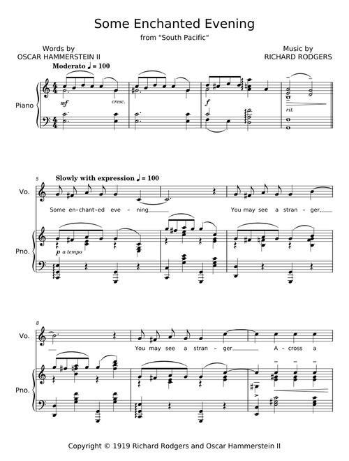 Some Enchanted Evening - Rodgers & Hammerstein