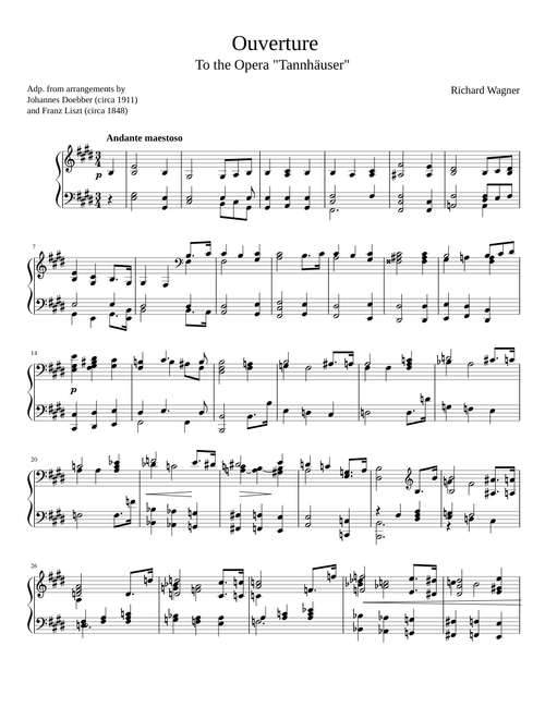 Wagner Tannhäuser Overture (Piano solo)