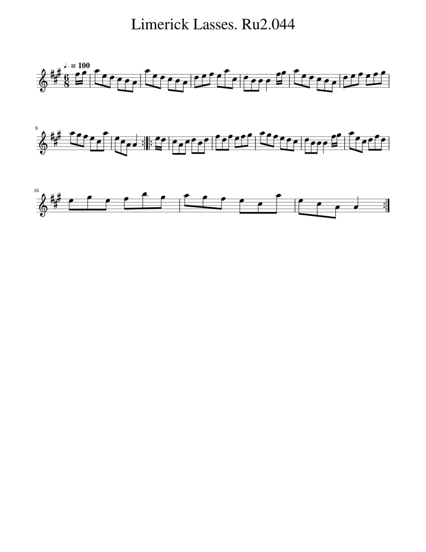Limerick Lasses. Ru2.044 Sheet music for Piano (Solo)