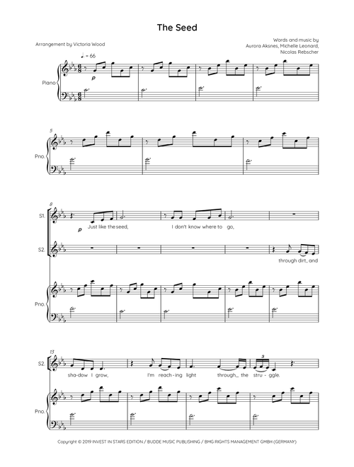 The Seed (Arr. Victoria Wood) - Nicolas Rebscher, Aurora Aksnes, Michelle Leonard (Choral, SSAA)