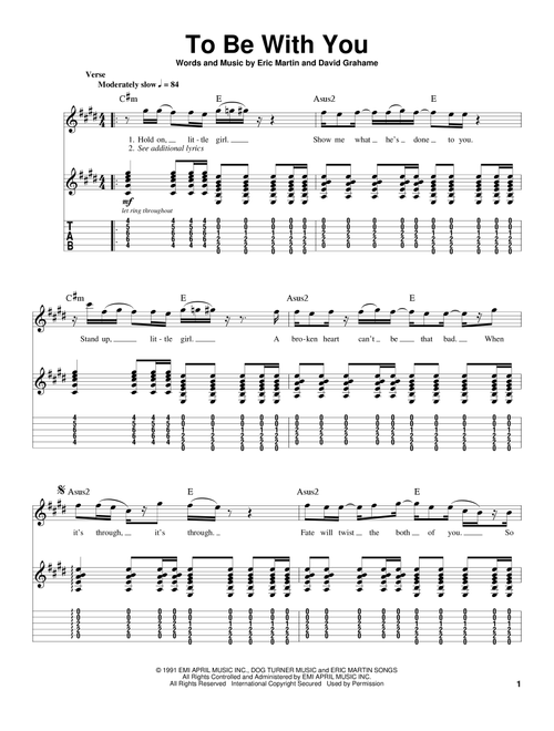 To Be With You - Mr Big (Guitar Tab Play-Along)