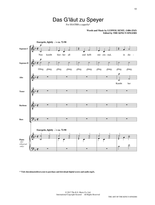 Das G'laut zu Speyer - The King's Singers (Choral, SATB)
