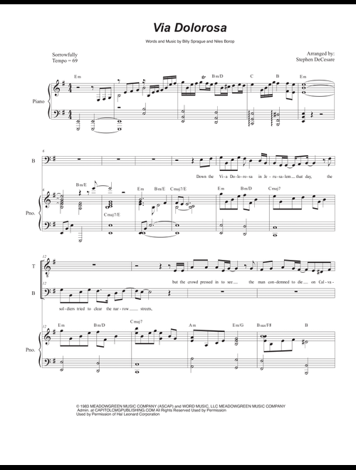 Via Dolorosa (Arr. Stephen DeCesare) - Sandi Patty (Voice Duet and Piano)