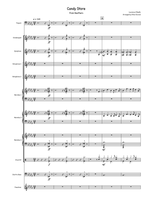 Heathers the musical - Candy Store percussion arrangement