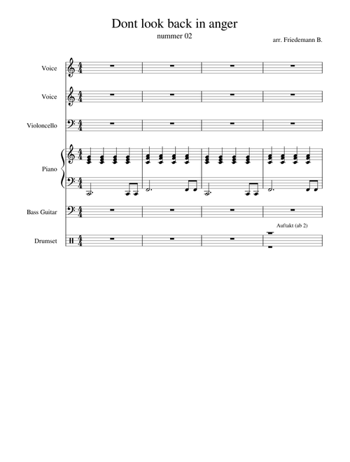 Don't Look Back In Anger – Oasis (for band)