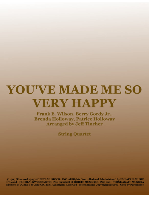You've Made Me So Very Happy (Arr. Jeff Tincher) - Brenda Holloway (String Quartet)