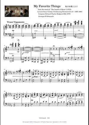 試聴可明日迄French 1st MY FAVORITE THINGS Jazz Jazz Piano . 'My Favorite Things' . Score 악보 Swing | Solo