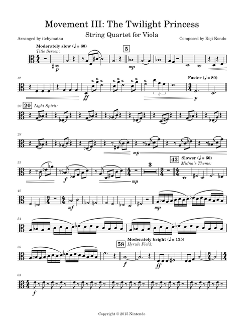 Symphony of the Goddesses – Chad Seiter (Movement III: Twilight Princess SQ for Viola)