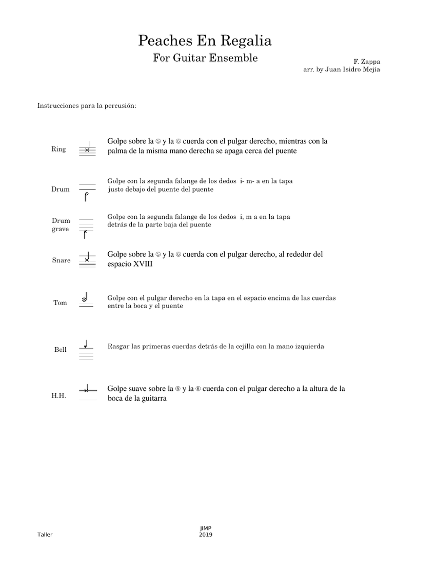 Peaches En Regalia Sheet music for Guitar (Mixed Quartet)