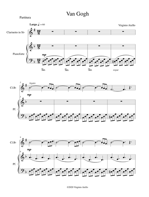 Van Gogh (Clarinet - Piano) (Arr. Virginio Aiello) (Clarinet and Piano)