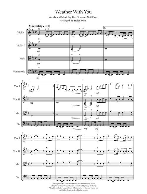 Weather With You (Arr. Helen Weir) - Crowded House (String Quartet)