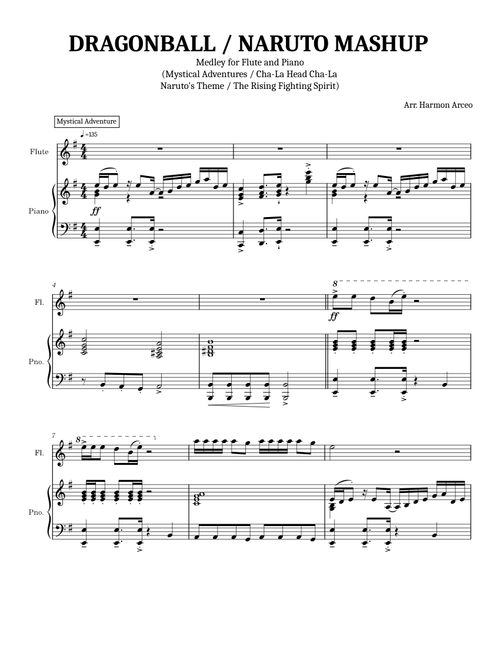 Dragonball / Naruto Mashup (arr. Harmon Arceo for Flute and Piano)
