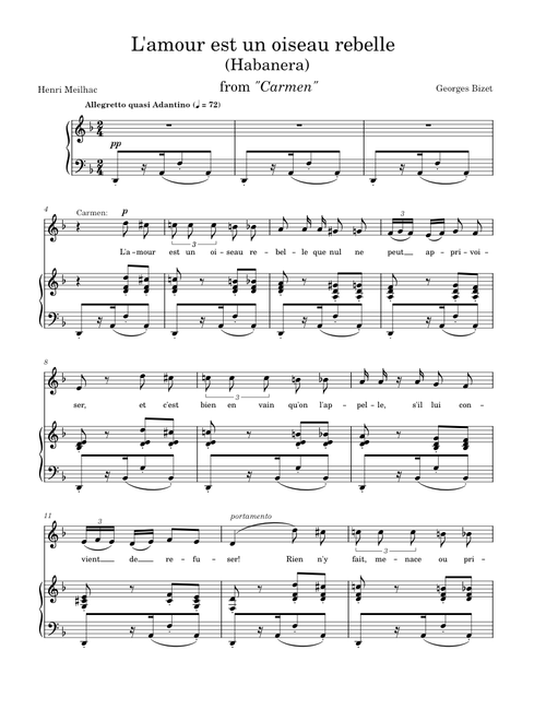 L'amour est un oiseau rebelle (Habanera) from "Carmen"
