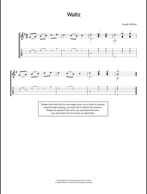 Waltz - Joseph Kuffner (Easy Guitar)