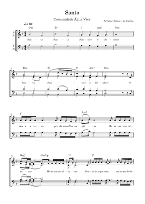 Partitura de Santo - Comunidade Água Viva