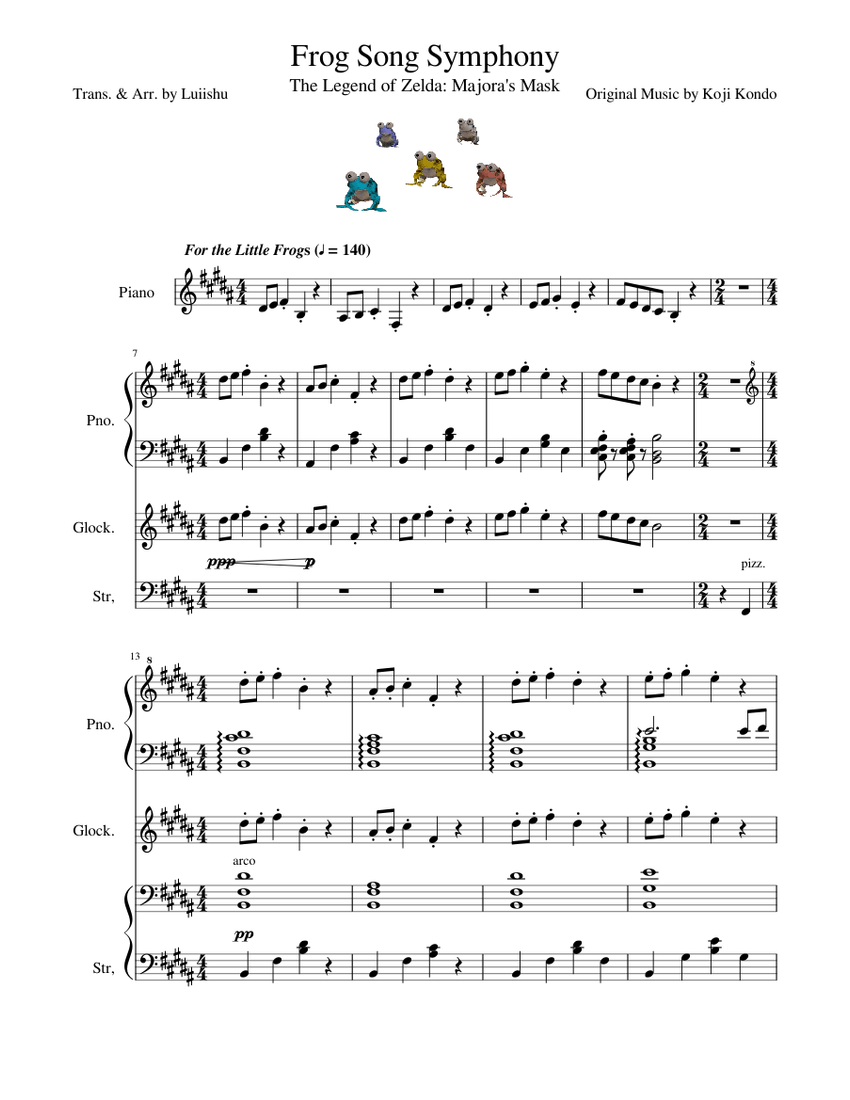 Frog Song Symphony (from The Legend of Zelda Majora's Mask) Sheet