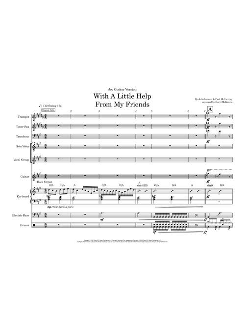 With A Little Help From My Friends (Arr. Daryl McKenzie) - Joe Cocker (Small Ensemble)