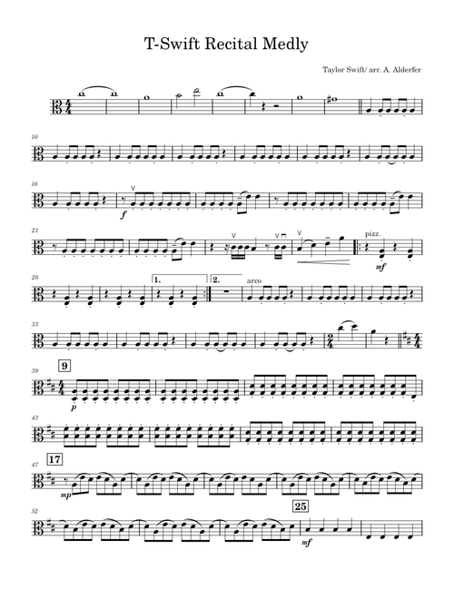 Look What You Made Me Do, Love Story, Wildest Dreams, Anti-Hero (Viola COPY INDIVIDUAL) – Taylor Swift Full Finished Score -TSWIFT Viola - copy