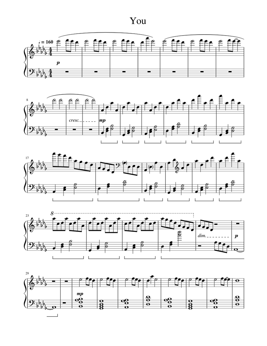 쓰르라미 울 적에 ひぐらしのなく頃に [You] Sheet Music for Piano