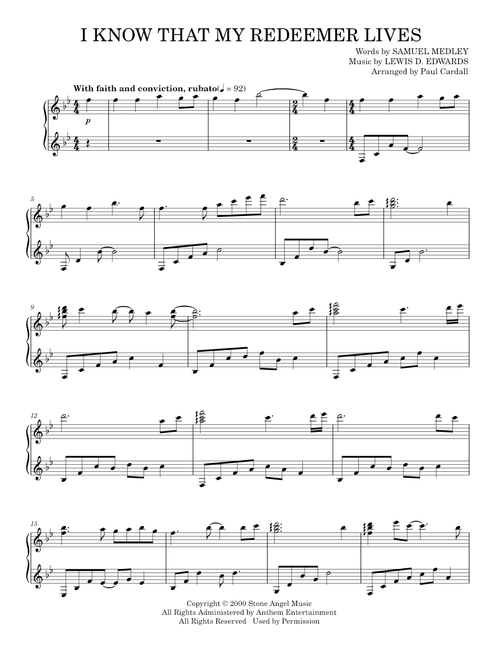I know that my redeemer lives – LDS Hymns (Piano Solo)