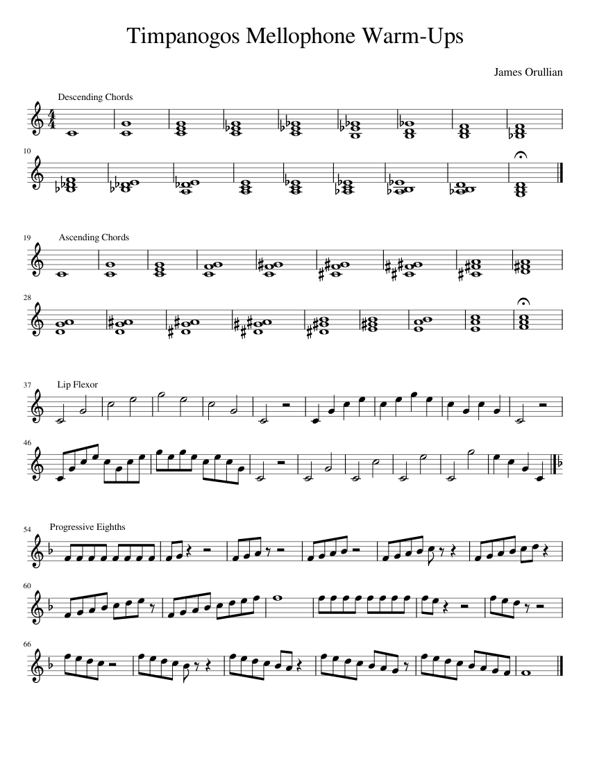 Timpanogos Mellophone WarmUps Sheet music for Mellophone (Solo
