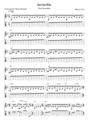 Invincible Sheet Music for Vibraphone, Violin, Guitar, Bass guitar ...