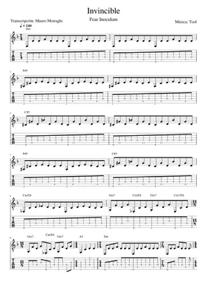 Invincible Music Lab Invincible Sheet Music for Vibraphone, Violin, Guitar, Bass guitar ...
