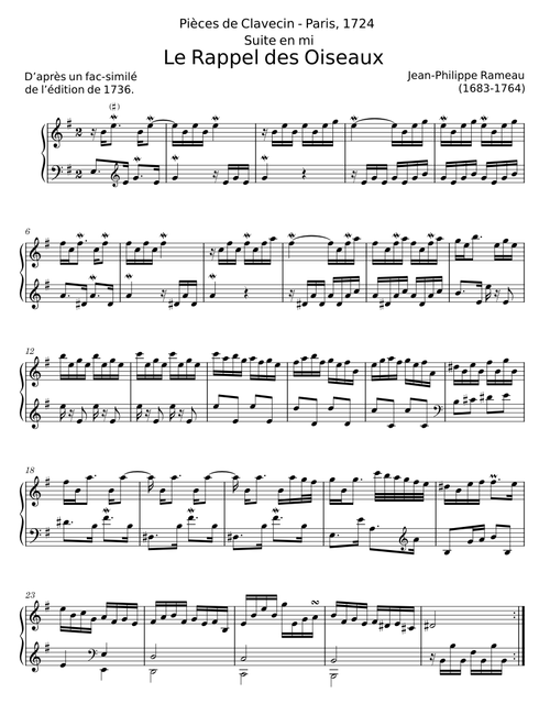 Le Rappel des Oiseaux - Jean-Philippe Rameau