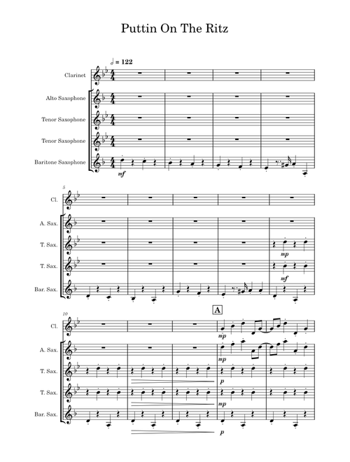 Puttin' On The Ritz Woodwind Quintet