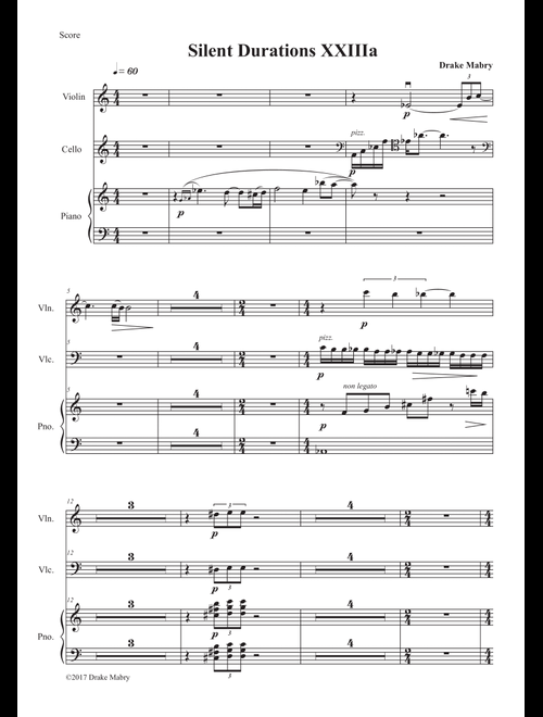 Silent Durations XXIIIa (a Zen experience) - Drake Mabry (Instrumental Duet and Piano)
