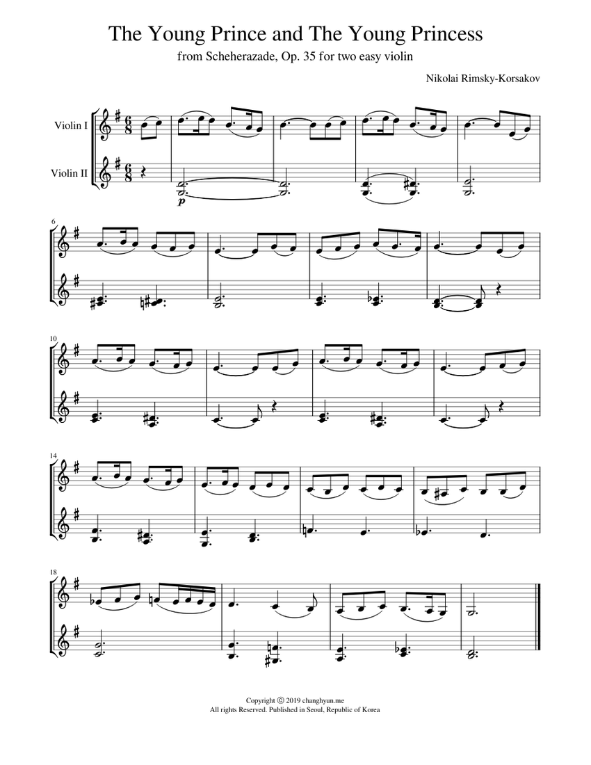 The Young Prince and the Young Princess from Scheherazade, Op.35