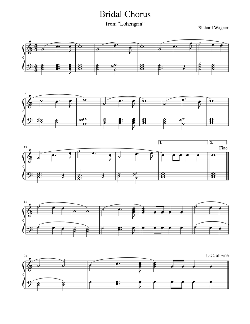 Bridal Chorus Sheet music for Piano (Solo)