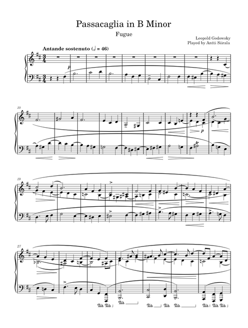 Passacaglia in B minor – Leopold Godowsky