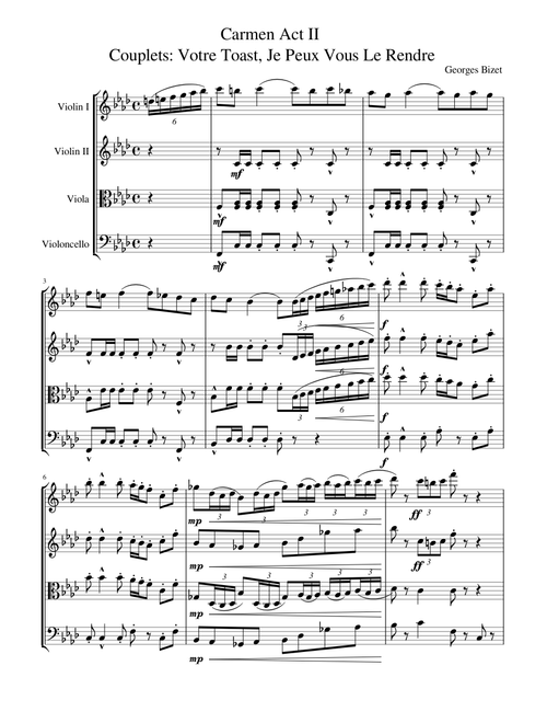 Carmen Act II - Couplets: Votre Toast, Je Peux Vous Le Rendre