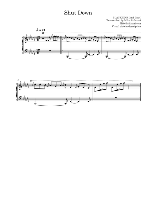 Shut Down - BLACKPINK (easy)