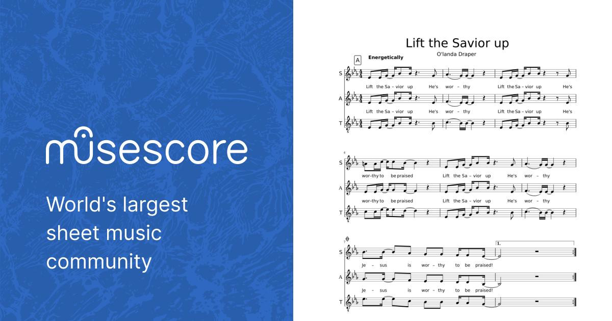 Lift the Savior up Sheet music for Tenor, Bass voice (Choral) |  Musescore.com