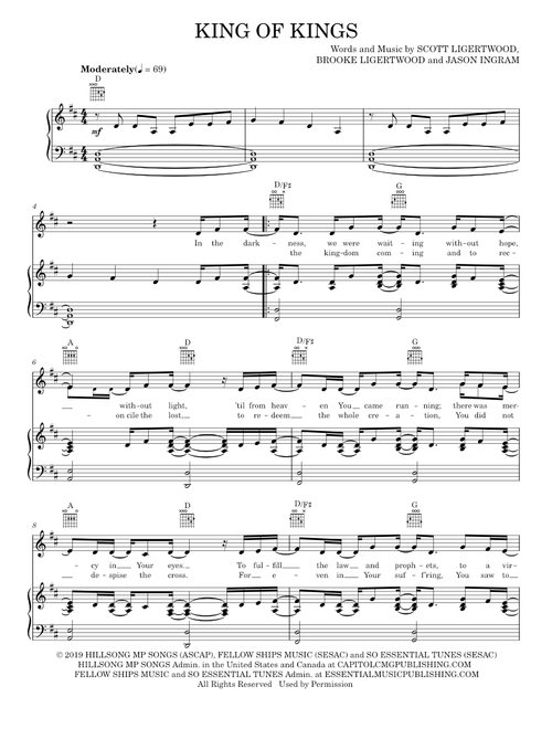 King of kings - Hillsong Worship (Piano-Vocal-Guitar)