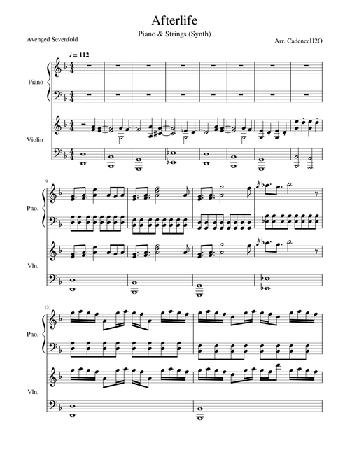 Afterlife – Avenged Sevenfold (Piano & Synth)