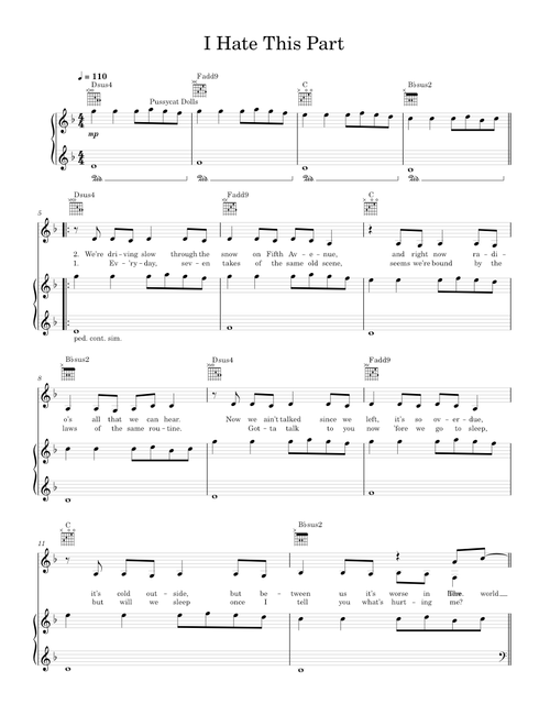 I hate this part - The Pussycat Dolls (Piano-Voice)