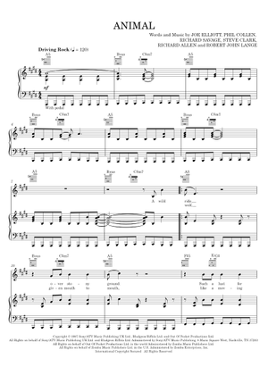 Animal - Def Leppard Sheet Music for Drum group (Solo) | MuseScore.com