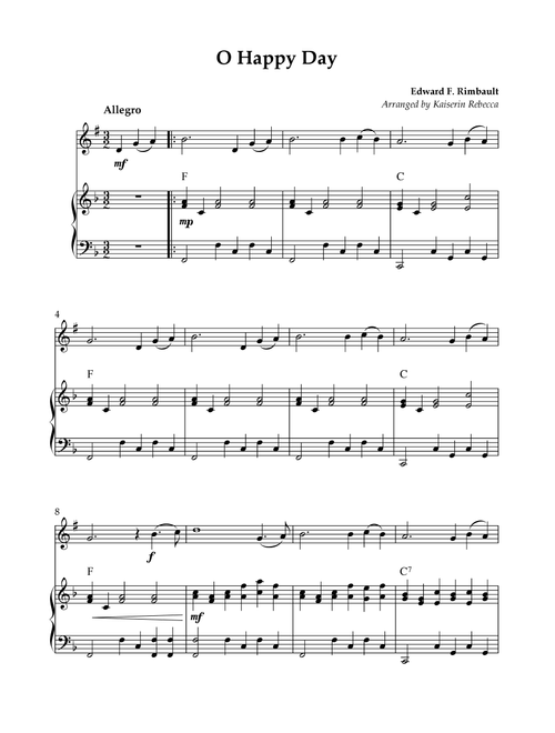 O Happy Day (Arr. Kaiserin Rebecca) - Edward F Rimbault (Trumpet and Piano)