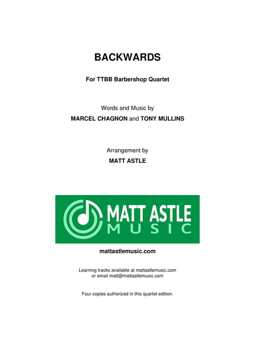 Backwards (Arr. Matt Astle) - Rascal Flatts (Barbershop Quartet)