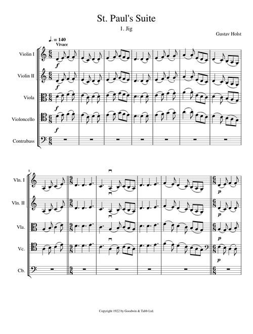 St. Paul's Suite, Op.29 No.2 – Gustav Holst St. Paul's Suite – Gustav Holst (1. Jig)