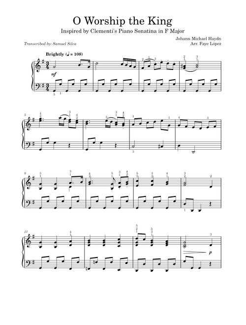 O Worship the King – Arr. Faye López